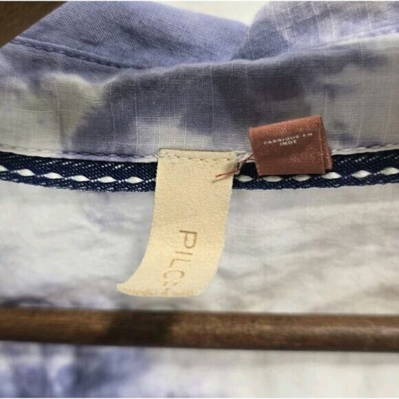 Anthropologie Shirt Womens Large Button Up Tie Dye Pilcro Purple Pink Long - Picture 3 of 13